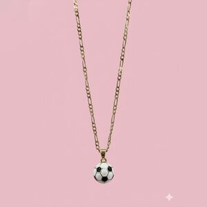 Gold Soccer Ball Pendant Necklace